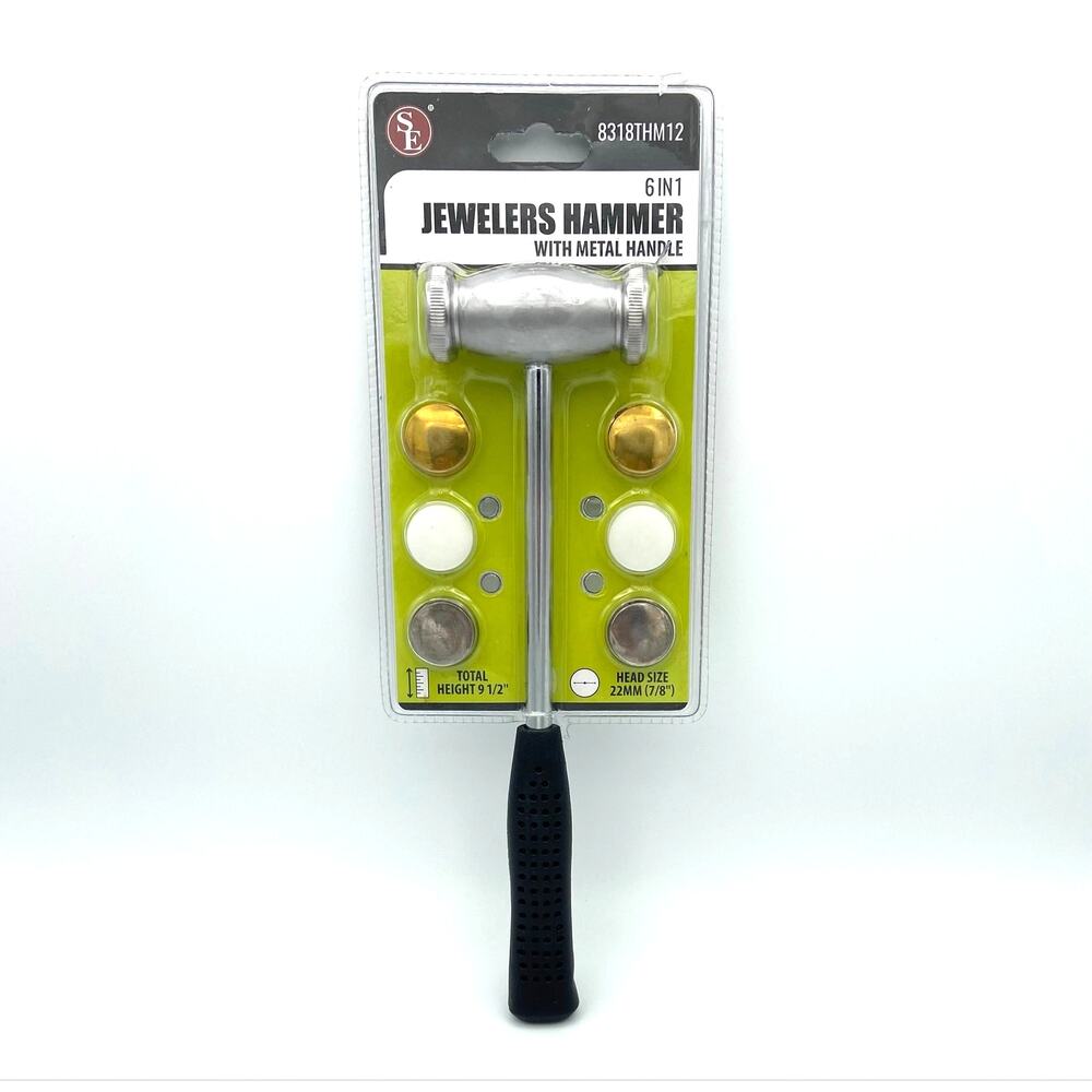 6 in 1 Jewelers Hammer with Metal Handle & 6 Interchangeable Heads by Sona E New